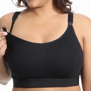 Gratlin Women's Nursing Bras Support Nursing Sports Bra Racerback Size 3XL black